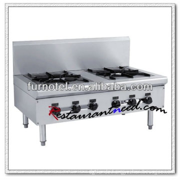 K228 Stainless Steel Backsplash 2 Burner Gas Stove